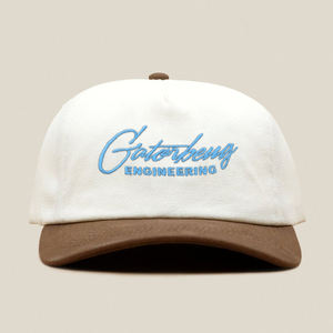 Casquette Snapback rétro à profil bas bicolore Qianzun, 65% 100% coton, toile, baseball, 5 panneaux, non structurée - Product Image 1
