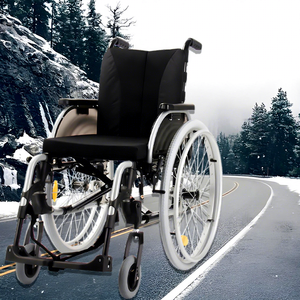KS Aluminum Alloy Wheelchair <b>Wheel</b> 24 Inch Pneumatic Tire Set Lightweight Grey <b>Spoke</b> Hole 32H - Product Image 4