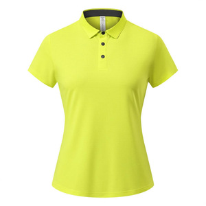 เสื้อโปโลผู้หญิง สีเหลืองเลมอน แขนสั้น 100 โพลีเอสเตอร์ ไฟเบอร์ ชุดกีฬา - Product Image 1