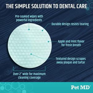 Toallitas Dentales Pet MD, 100 Unidades, Sabor a Manzana Fresca y Menta para Perros - Product Image 4