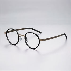 デザイナーシリーズ 超軽量チタンシート 近視メガネフレーム 小型 レトロ光学眼鏡 ブルーライトカットレンズ付き - Product Image 1