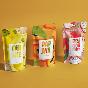 Digital Print Plastic Dried <strong>Fruit</strong> Package Dry Strawberries Lemon Banana Food Pouch Packing Snack Candy Freeze Packaging Bag