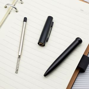 Full Matte Black Minimalist Twist Metal Ballpoint Pen All Black Integrated Clip Slim Executive Pen Custom Logo for Business Hote - Product Image 4