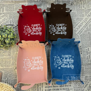 ถาดเก็บหนังรูปแมวน่ารักกล่องลูกเต๋าใส่เหรียญกล่องเครื่องประดับตั้งโต๊ะถาดเก็บกุญแจเครื่องแต่งหน้าแบบ DIY กล่องเก็บของในครัวเรือน - Product Image 3