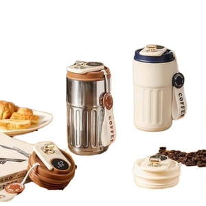 410ml 316 Stainless Steel Vacuum <b>Insulated</b> Office Tumbler Double Wall Thermal Coffee <b>Mug</b> With Rope Lid for Hot and Cold Drinks - Product Image 1
