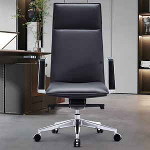 <span class=keywords><strong>Poltrona</strong></span> Direzionale in Pelle di Lusso, Sedia Esecutiva di Alta Gamma, <span class=keywords><strong>Poltrona</strong></span> da <span class=keywords><strong>Ufficio</strong></span> <span class=keywords><strong>Presidenziale</strong></span> Minimalista Reclinabile con Base a Cinque Stelle e Scorrimento in Legno - Product Image 1