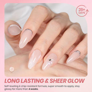 Jöle jel tırnak  cilalama seti | 6 renk nötr şeffaf sütlü beyaz ve çıplak pembe - Product Image 5