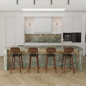 <span class=keywords><strong>Isla</strong></span> de Cuarzo Verde <span class=keywords><strong>Esmeralda</strong></span> Natural de Brasil, Hecha a Medida por Tostone, de Dos Niveles, para Estación de Desayuno Buffet de Hotel - Product Image 3