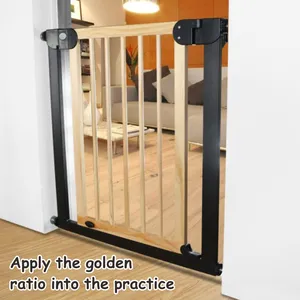 Indoor auto close stair slide safety fence baby playpens wooden