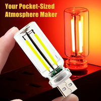 Mini lampe de nuit romantique en verre LED USB avec commande tactile, lampe d'ordinateur pour éclairage intérieur automobile