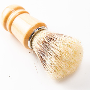 Pinceau à raser en poils de sanglier naturels Wanmei, manche en bois massif, 9,5 pouces, pour le soin et la préparation de la barbe masculine - Product Image 1