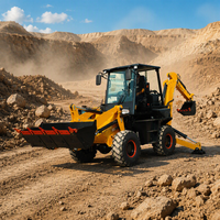 Cina 4x4 traktor Mini Loader Backhoe roda ekskavator Harga Murah mesin YUNNEI silinder hidrolik Huade gigi komponen inti