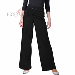 Pantaloni da <span class=keywords><strong>ballo</strong></span> neri a vita alta, pantaloni e pantaloni da donna per la sala da <span class=keywords><strong>ballo</strong></span>/danza moderna - Product Image 1