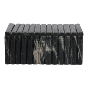 Decorative Marble Ridged <b>Box</b> With Lid For Jewelry Keepsake <b>Storage</b> Home Decor Modern Accent <b>Shelf</b> Organizer - Product Image 3