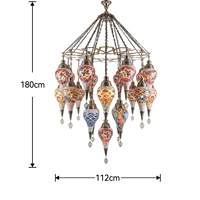 Pendentif en montgolfière turque de Cappadoce à 21 lumières pour les restaurants spécialisés, les cafés, les hôtels et les auberges.