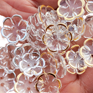 Botones Decorativos <span class=keywords><strong>de</strong></span> Acrílico Transparente <span class=keywords><strong>de</strong></span> 2 Agujeros para Coser, con Borde Dorado/Plateado, Diseño Cuadrado con Patrón <span class=keywords><strong>de</strong></span> <span class=keywords><strong>Flor</strong></span> <span class=keywords><strong>de</strong></span> Cristal, Suministros <span class=keywords><strong>de</strong></span> Fábrica - Product Image 1