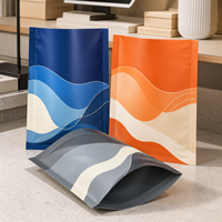 Sachets opaques imprimés sur mesure à trois soudures latérales pour packs d'accessoires de collection, avec impression de logo abstrait moderne