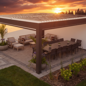Pergola in Alluminio Sweet Home dal Design Elegante con Gestione Cavi Nascosta, Lamelle Motorizzate e Illuminazione Dimmerabile per Giardino - Product Image 2