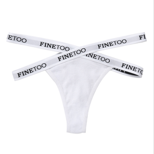 FINETOO di <span class=keywords><strong>alta</strong></span> qualità da donna perizoma in cotone Sexy T-Back brasiliano mutandine di <span class=keywords><strong>moda</strong></span> femminile con lettera mutandine biancheria intima <span class=keywords><strong>Lingerie</strong></span> - Product Image 5