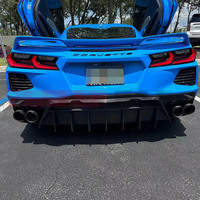 Vente en gros de jupes latérales de carrosserie en fibre de carbone lèvre avant de capot avant pour Chevrolet Corvette C8 5VM Style diffuseur arrière aile arrière