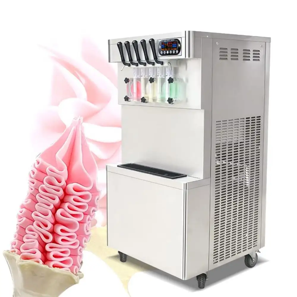 Automatic 5 Mixed flavours commercial soft serve ice cream machine ice cream maker/frozen yogurt ice cream machine hot selling