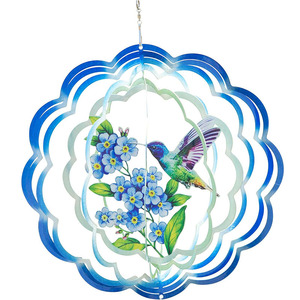 Molino de Viento con Forma de Pájaro Colgante, Adornos para Interiores y Exteriores, Molinos de Viento Metálicos 3D para Decoración de Jardín y Patio, Escultura de Viento Artística para Jardín - Product Image 1