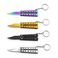 Couteau d'entraînement pliant en métal, mini-balisong coloré, pour la pratique, le camping en extérieur et les outils EDC – Vente en gros