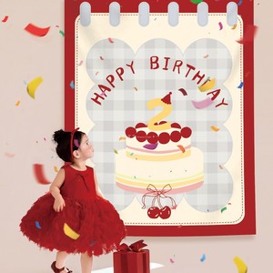 Fondo de Pastel de Cumpleaños Multicolor con Puntos para Niños y Niñas, Decoración de Pared para Fiestas Infantiles, Ambiente Festivo - Product Image 2