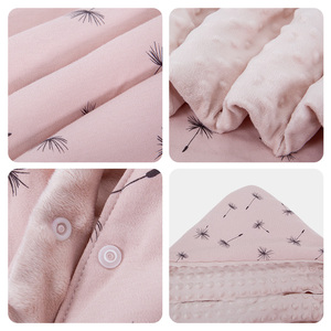 Couverture <span class=keywords><strong>pour</strong></span> bébé nouveau-né avec capuche coupe-vent, enveloppe chaude portable, siège auto <span class=keywords><strong>pour</strong></span> bébé, 0-3 mois, polyester/coton, hiver - Product Image 3
