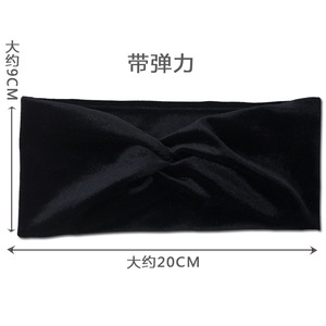 9cm Width <strong>Ladies</strong> Cross Velvet Elastic Hairband High Quality Adult <strong>Headband</strong> Women Elastic Velvet Hair Band - Product Image 5