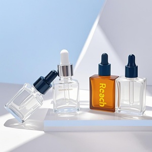 Matte Amber Drop <b>Bottle</b> 15ml Square Shape Transparent Glass <b>Dropper</b> <b>Bottles</b> Essential Oil Serum Cosmetics Screen <b>Bottles</b> - Product Image 2