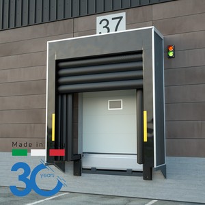 Abri de quai gonflable SGAIR avec coussins d'air à température contrôlée, faible perte de chaleur, dimensions L3600mm x H3700mm x P1000mm - Product Image 1