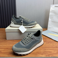 Chaussures de course pour hommes de style designer de haute qualité, avec empeigne en maille respirante, semelle à amorti souple, légères, en cuir véritable, pour la marche