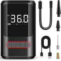 Compresseur d'air de voiture sans fil numérique électrique rechargeable automatique portable avec affichage LED en ABS pour gonflage de pneus