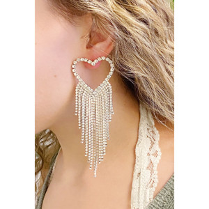 Orecchini a Cuore con Frange Luccicanti - Product Image 2
