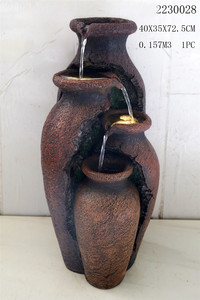 Fuente de agua de suelo exterior rústica con tarro y cuenco de <span class=keywords><strong>gres</strong></span> con luz LED en cascada <span class=keywords><strong>para</strong></span> patio jardín - Product Image 6