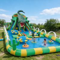 Toboggan aquatique gonflable géant en PVC de qualité commerciale DST, capacité 500 kg, logo personnalisé, garantie 3 ans pour les carnavals