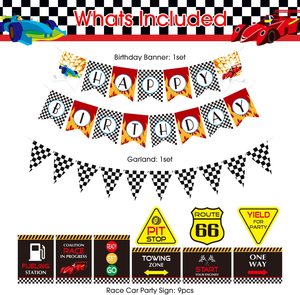 Articles de fête sur le thème des voitures de course pour l'anniversaire des garçons - Product Image 5