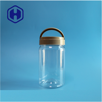 Pot en plastique PET transparent hermétique de 850 ml avec couvercle à vis en aluminium pour aliments pour animaux, friandises, bonbons, gâteaux, sucre, salades, biscuits - Vente en gros
