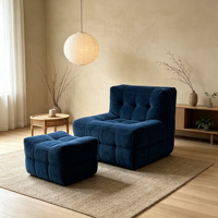 Canapé deux places à motif gaufré pour appartements, salons et chambres – Pliable, inclinable, compressé sous vide, décontracté
