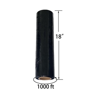 Película de Envoltura de Colores de 18 Pulgadas x 1000 Pies, 25 Micras, Película de Plástico para Envolver, Resistencia Industrial, Rollo de Película Estirable Negra para Embalaje de Palés - Product Image 4