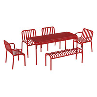Ensemble table et chaises d'extérieur en acier durable de style industriel moderne pour salon de thé/café, espace de repos, balcon