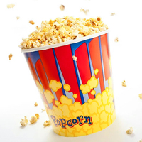 Gobelet en papier KFC de grande taille avec logo personnalisé, 64 oz, 85 oz, 120 oz, gobelet en papier pour poulet frit, popcorn, seau avec couvercle