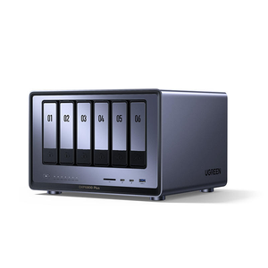 NASync DXP6800 Plus เครื่อง NAS แบบตั้งโต๊ะ 6 ช่องใส่ฮาร์ดดิสก์, ซีพียู I3-1215u, แรม 8GB 4800MHz DDR5, หน่วยความจำ SSD 128GB สำหรับจัดเก็บข้อมูลผ่านเครือข่าย (แบบไม่มีฮาร์ดดิสก์) DXP6800 Plus - Product Image 1