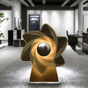 Boîte à musique rotative moderne en bois avec LED, cadeau créatif, lampe de chevet à éolienne rechargeable par USB, décoration d'intérieur - Product Image 3