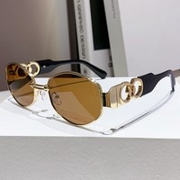 Lunettes de soleil ovales de luxe en métal pour femme 2026 – Idéales pour les voyages et la conduite en extérieur