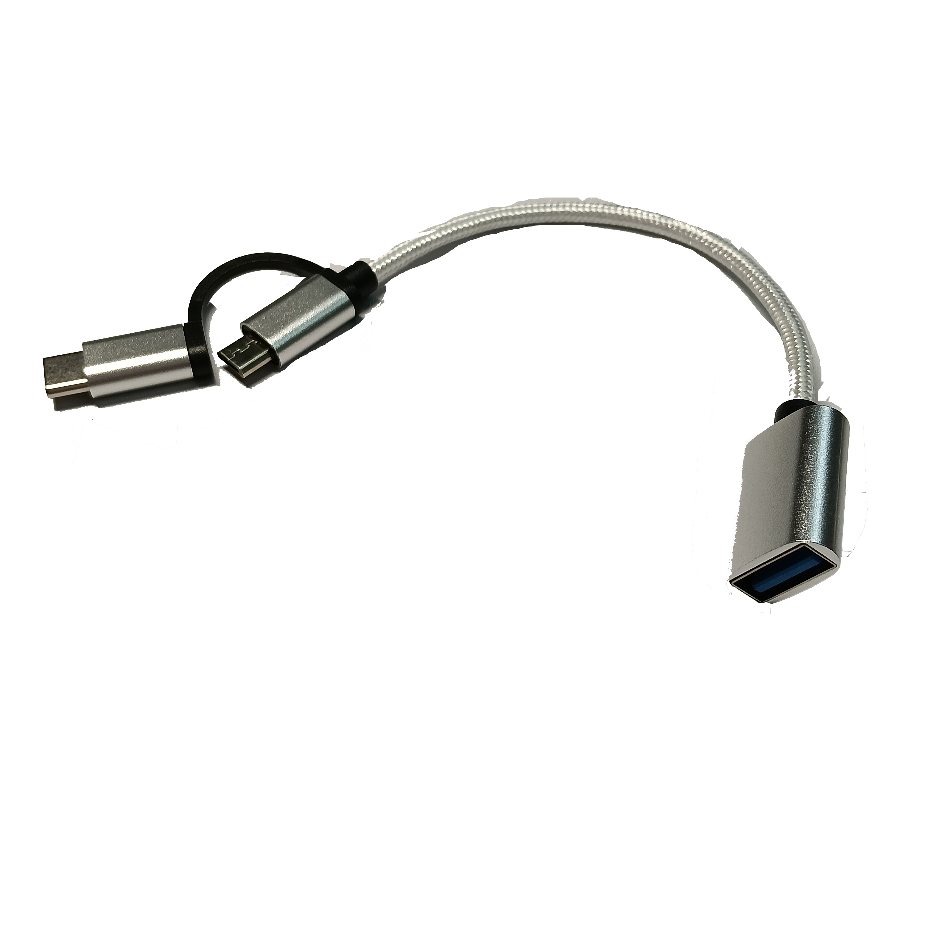 Cavo adattatore OTG 2-in-1 Type-C Silver-Android