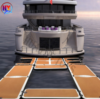 Plate-forme de dock gonflable flottant personnalisé avec coussin antidérapant, îlots gonflables flottants, bateau à bouée gonflable