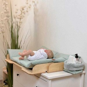 Housse de matelas à langer pour bébé en éponge compressée sur mesure, tissu en crêpe de coton pur, respirant, doux, pour nouveau-né - Product Image 4