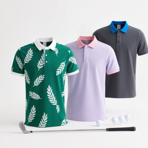 Camiseta de Golf de Secado Rápido con Protección Solar UPF 50, de Poliéster y Elastano, con Logotipo Personalizado de Alta Calidad, para Hombre - Product Image 4